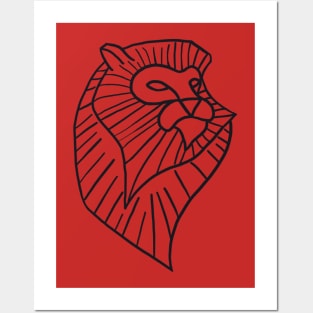 Geometric Lion Head Posters and Art